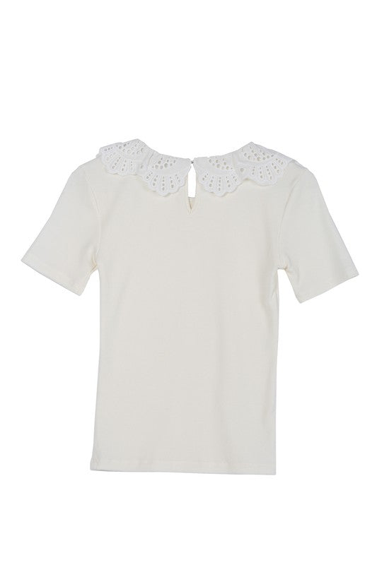 Lilou Crochet Peter Pan Collar Top