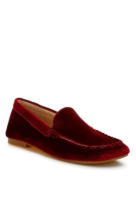 Rag & Co Robua Velvet Flat Loafers