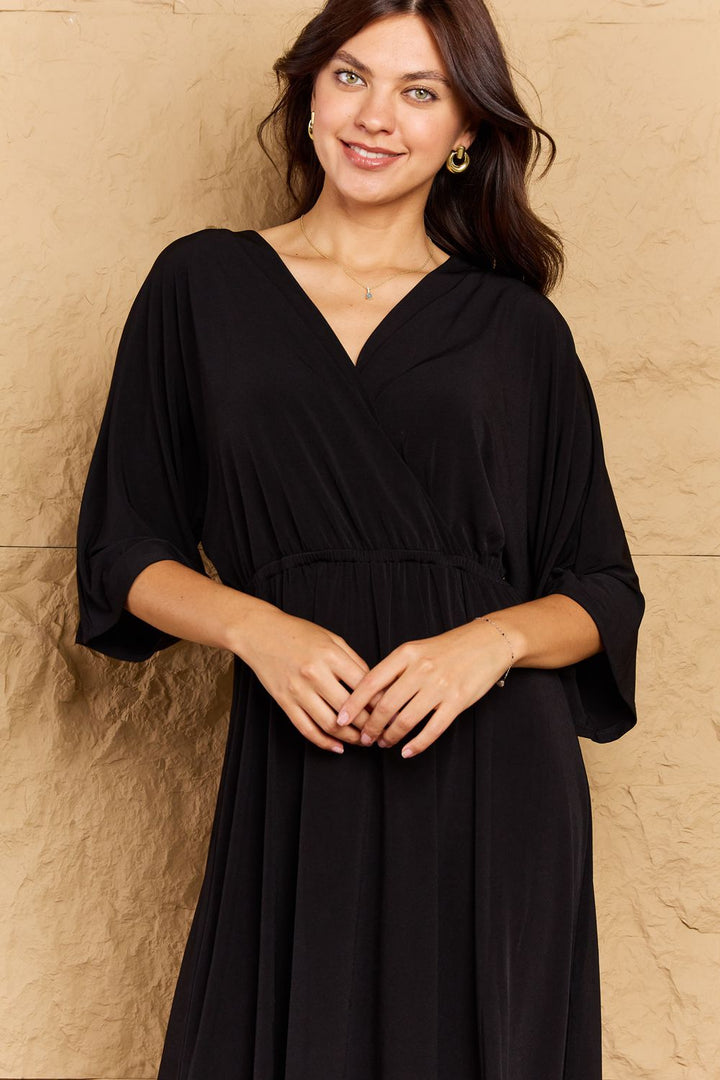 OneTheLand Make Your Move Surplice Midi Dress