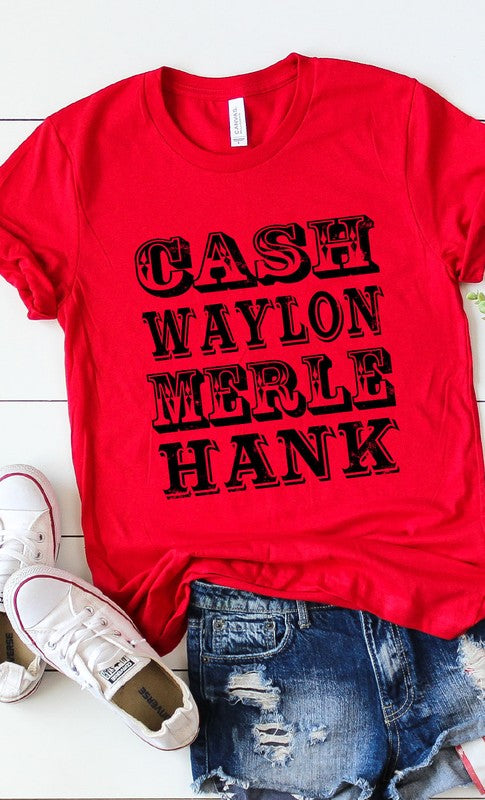 Retro Country Singer Cash Waylon Merle Hank Graphic Tee