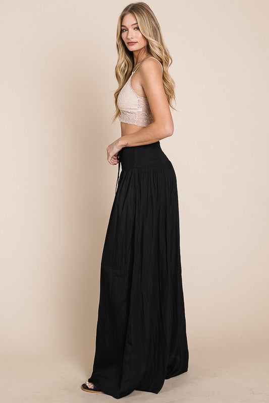 Jade by Jane Boho Ruched waist wide leg pants