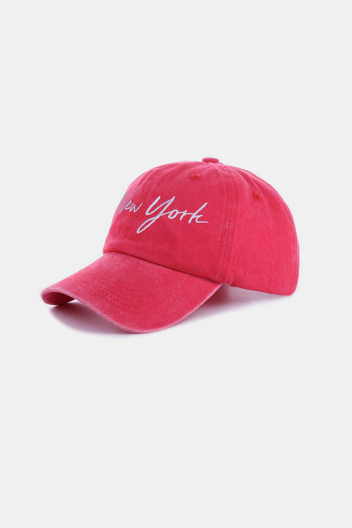 Zenana Washed Embroidered LA New York City Baseball Cap