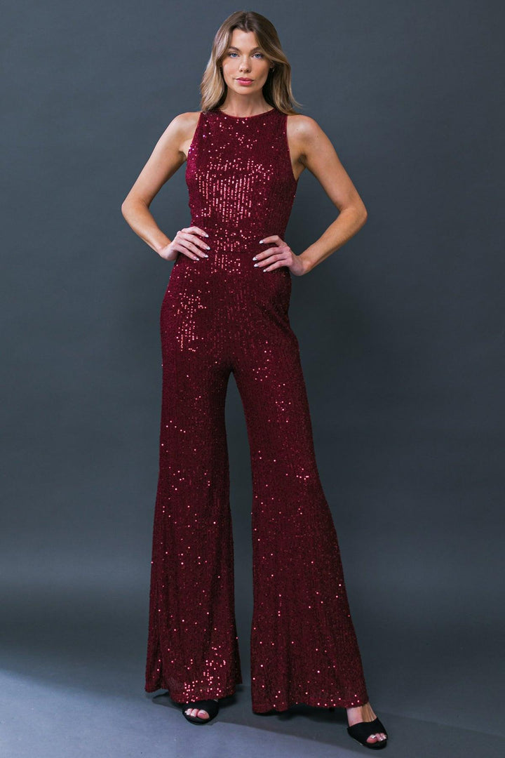 FLYING TOMATO DIVINE WANDERINGS SEQUIN JUMPSUIT