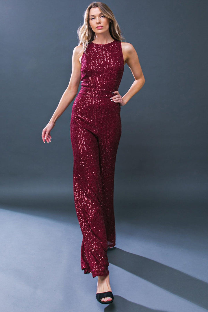 FLYING TOMATO DIVINE WANDERINGS SEQUIN JUMPSUIT