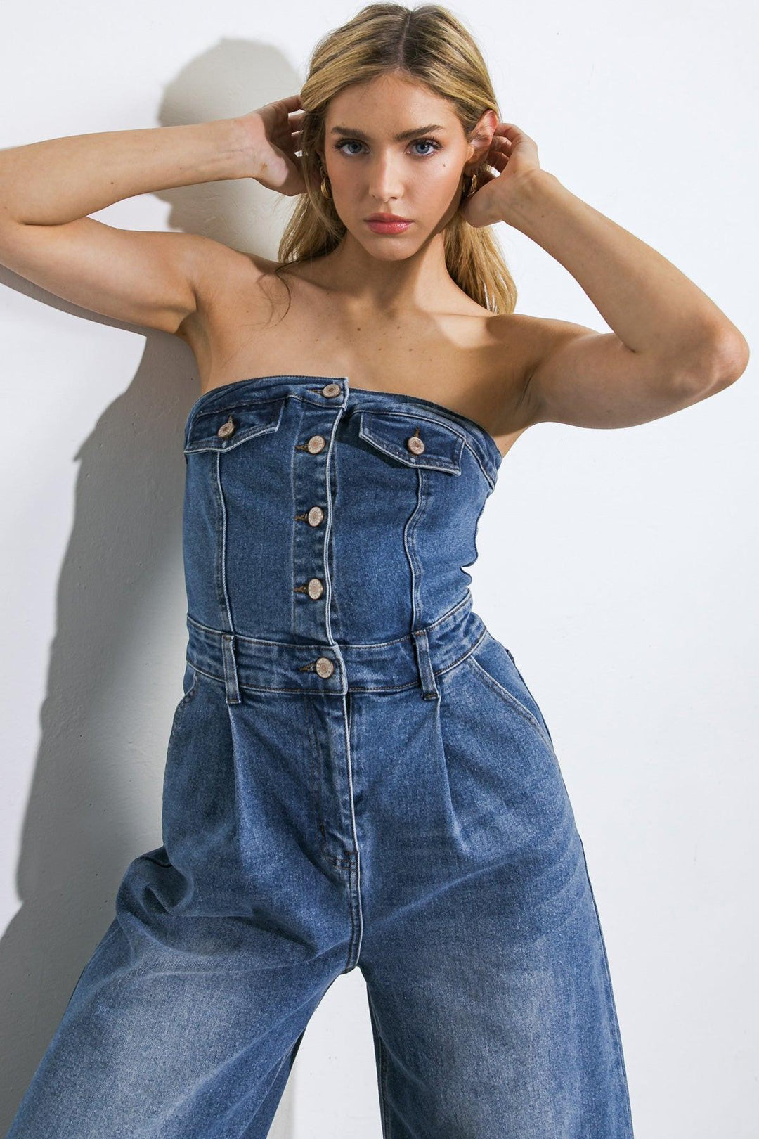 FLYING TOMATO SKY FULL OF STARS DENIM JUMPSUIT