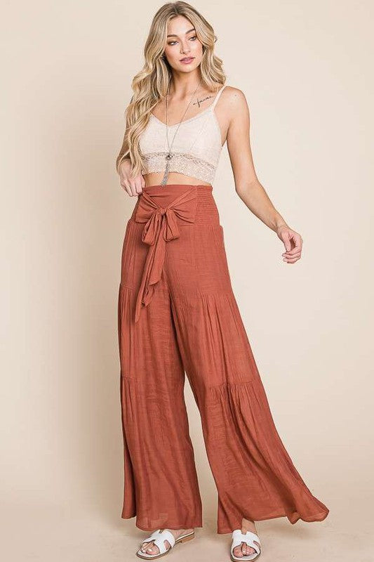 Jade by Jane Tie front ruched waist back pants Plus Size