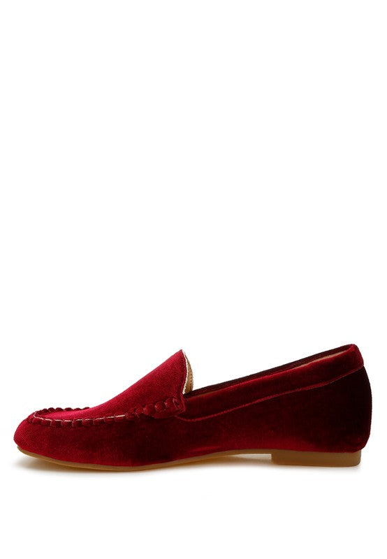 Rag & Co Robua Velvet Flat Loafers