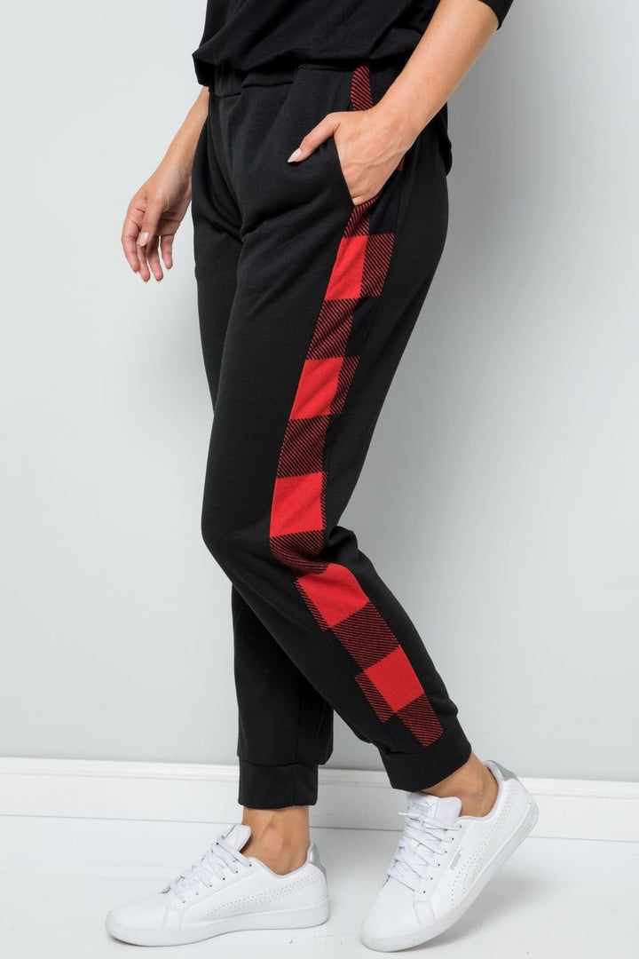 Celeste Plaid Side Print Sweatpants