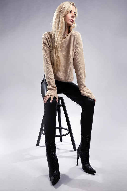 Cozy Cropped Mock Neck Pullover