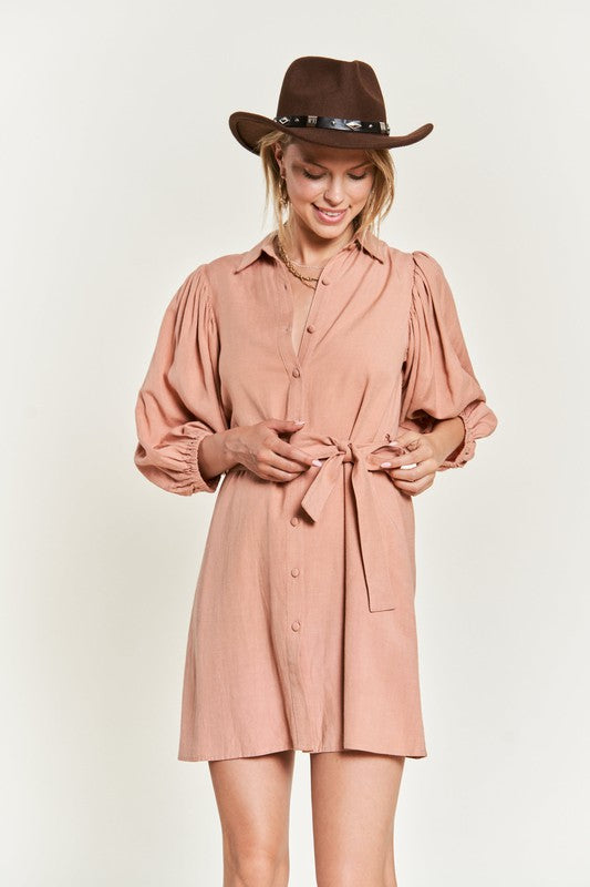 Jade by Jane SOLID BUTTON DOWN DRESS