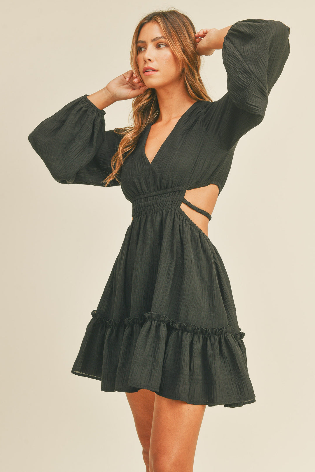MABLE CUTOUT DETAIL FLARE DRESS