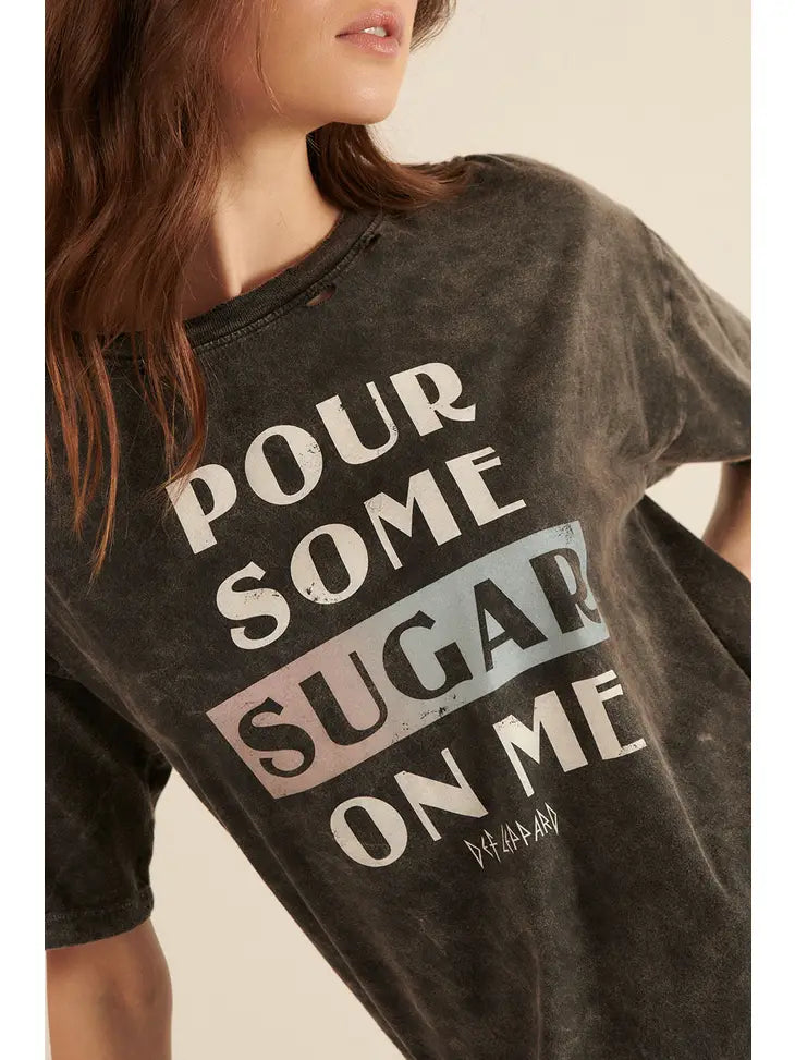 Def Leppard Pour Some Sugar Oversized Graphic Tee