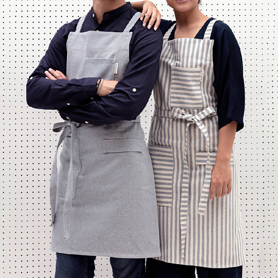 Meema Blue Crossback Bib Apron