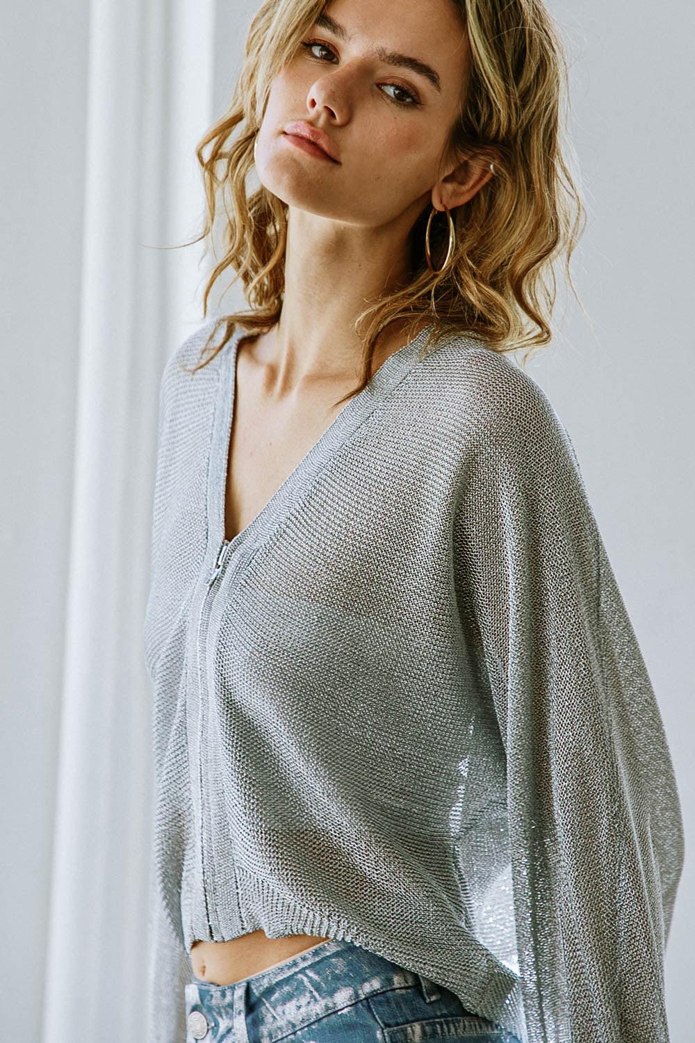 Flying Tomato HERE GOES NOTHING SWEATER TOP