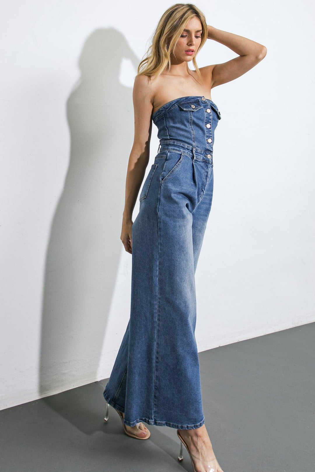 FLYING TOMATO SKY FULL OF STARS DENIM JUMPSUIT