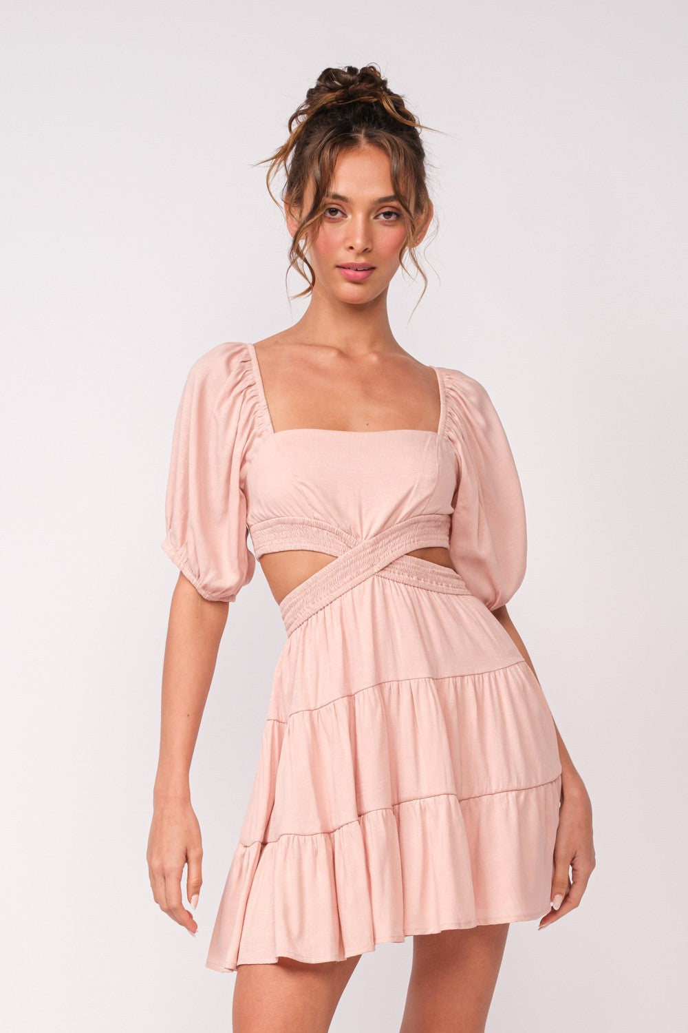moon cut out dress MOON CUT" Mini Dress white