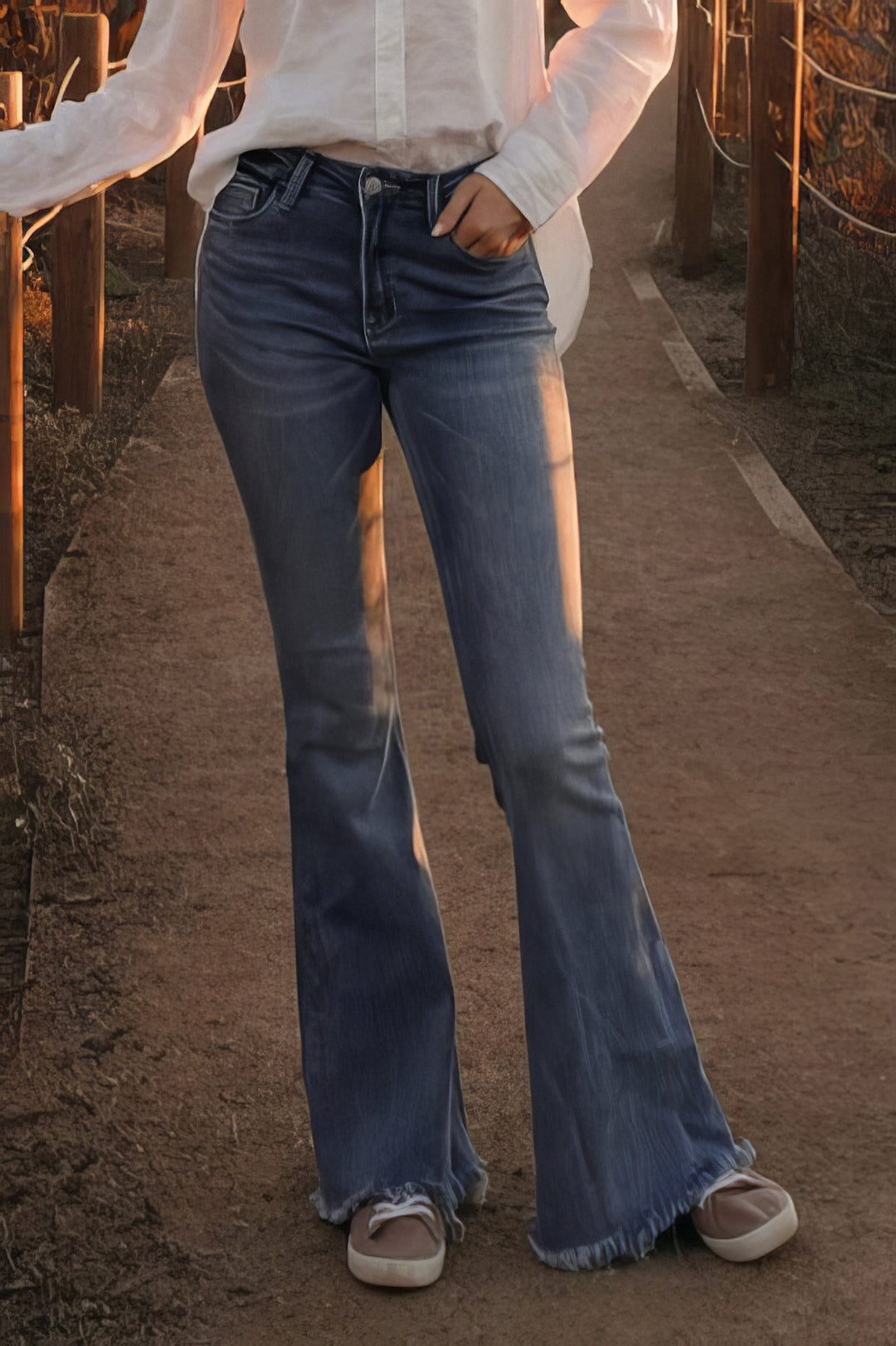 Vervet Bella Raw Hem Super Flare Jean - Boho Soho