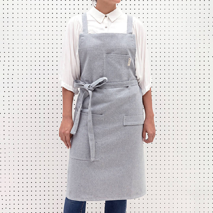 Meema Blue Crossback Bib Apron