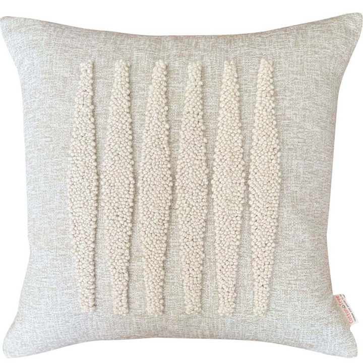 Cotton Tree Punch Needle Pillow - Zulu Pattern No 4. Cream