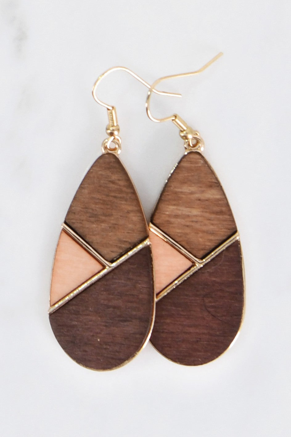 Boho Teardrop Wood Earrings - Boho Soho