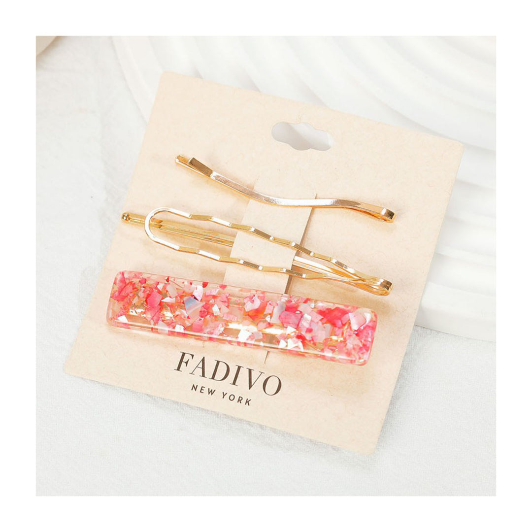 Fadivo Hair Pin Set Pink Confetti - Boho Soho