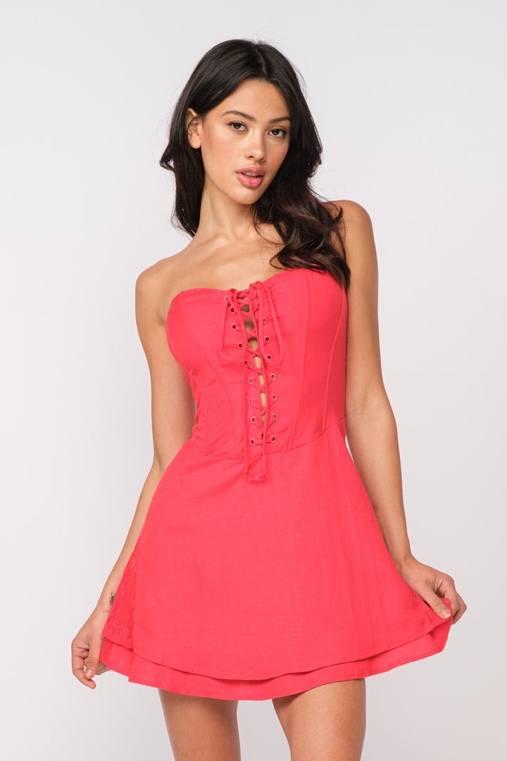 Sky To Moon Corset Style Strapless Dress