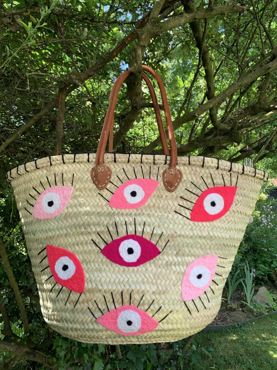 French Market Evil Eye Handmade Straw Bag - Boho Soho