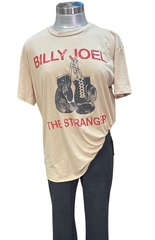 Billy Joel "The Stranger" T-Shirt: Embrace vintage vibes with this iconic tee featuring striking boxing gloves graphics, capturing the essence of Billy Joel's timeless album. Effortlessly blending retro charm with a touch of modern style for a standout addition to your wardrobe.
